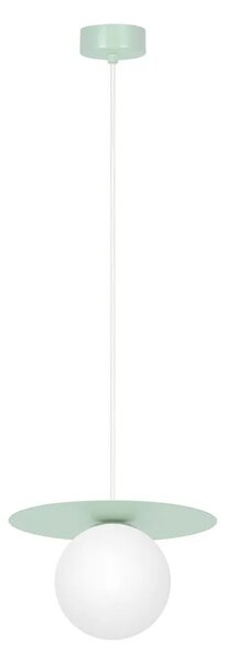Zielona lampa wisząca z okrągłym szklanym kloszem - A679 L4-P34