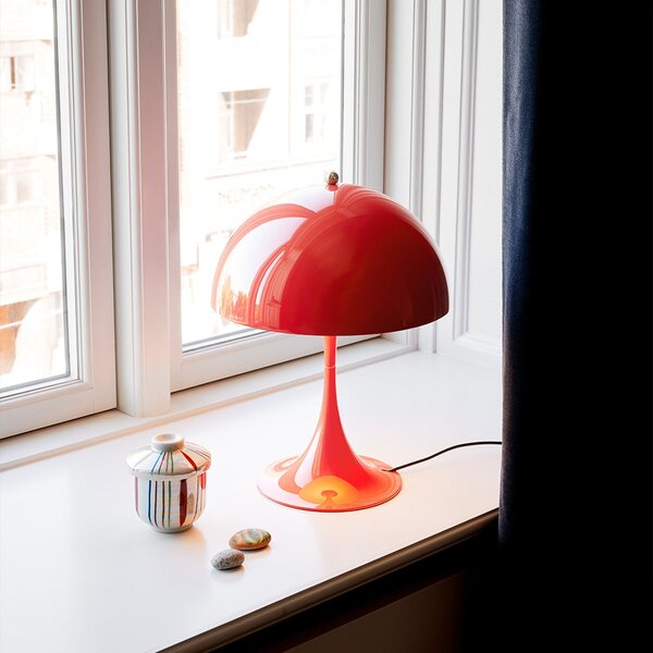 Lampa Stołowa Louis Poulsen, Panthella Mini, ściemnialny, czerwony, salon, metal, design