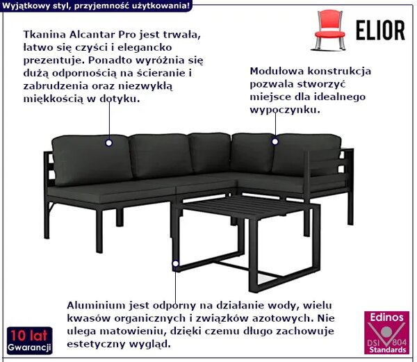 5-częściowy zestaw ogrodowy antracyt R0-T56