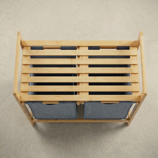 Podwójny kosz na pranie, bambusowy TELA, 70 l
