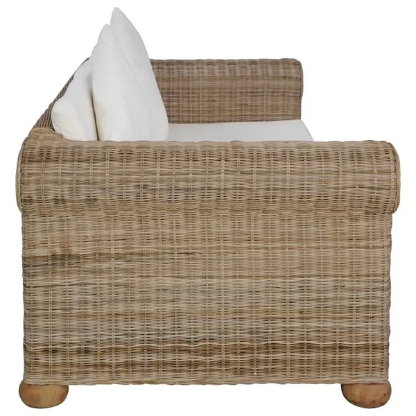 Brązowa 2-osobowa sofa z rattanu H3-N23