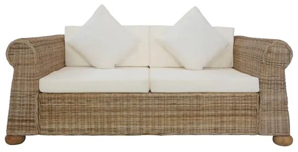 Brązowa 2-osobowa sofa z rattanu H3-N23