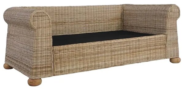 Brązowa 2-osobowa sofa z rattanu H3-N23