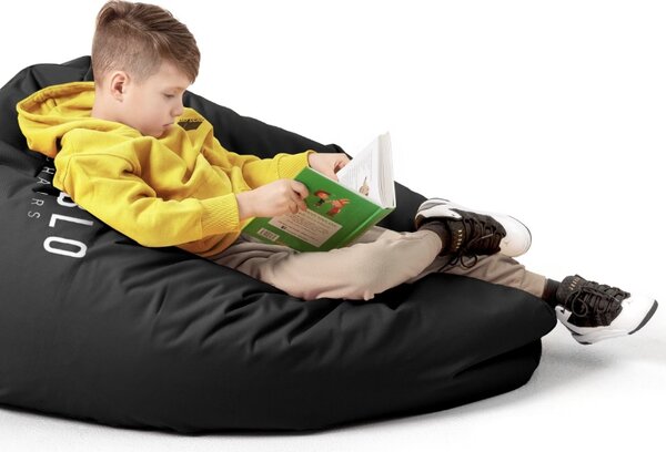 Dziecięca pufa gamingowa z granulatem Diablo Chairs, czarna
