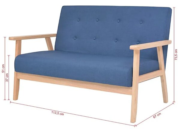 Niebieska sofa 2 osobowa S3-H33