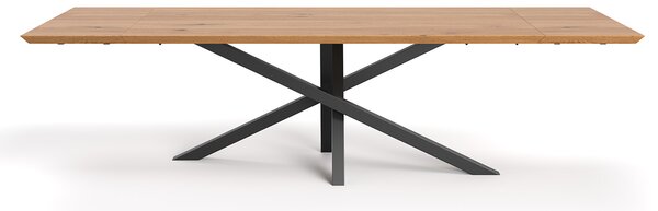 Stół rozkładany Slant z litego drewna Buk 120x80 cm Jedna dostawka 50 cm