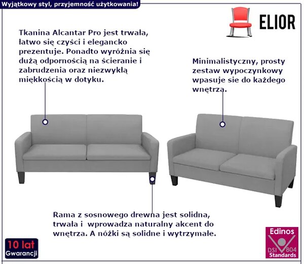 Jasnoszary zestaw wypoczynkowy G2-E93