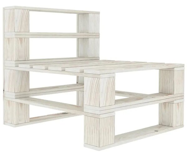 Biała sofa ogrodowa z palet drewnianych Z4-H38