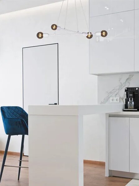 Biała metalowa lampa wisząca patyki loft - A727 D7-B02