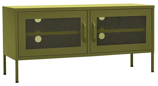 Stalowa oliwkowa szafka RTV P6-T01