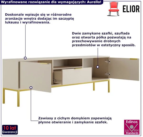 Szafka pod TV z drzwiczkami i szufladą 175 cm kaszmir Z3-M53