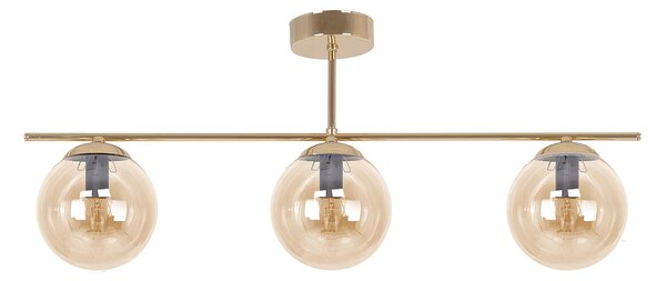 Złoto-bursztynowa trzypunktowa lampa sufitowa - 18X A672 T9-N28