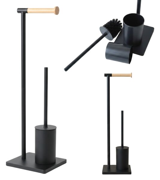 Szczotka do WC z bambusowym uchwytem na papier toaletowy ISME, 66 cm