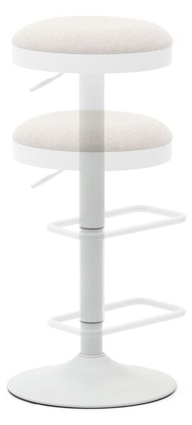 Beżowe tapicerowane hokery zestaw z regulowaną wysokością 2 szt. (wysokość siedziska 53,5 cm) Zaib – Kave Home