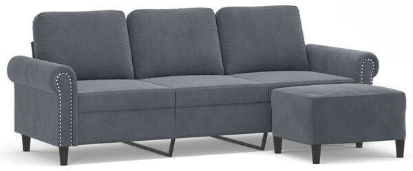 Sofa 3-osobowa z podnÃ³Å¼kiem, ciemnoszary, 180 cm, aksamit