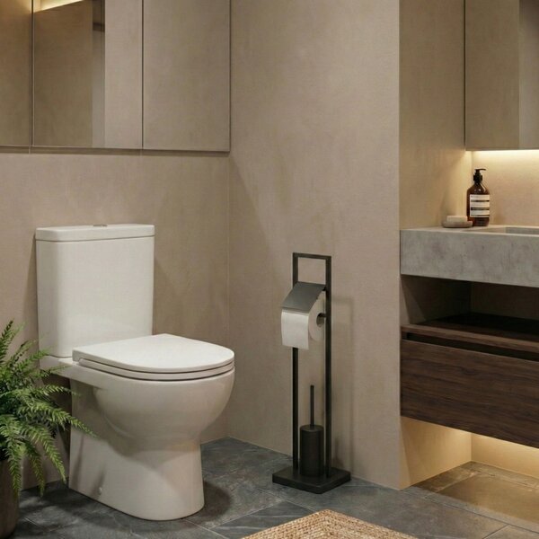 Szczotka do WC z uchwytem na papier toaletowy ARLE, 77 cm