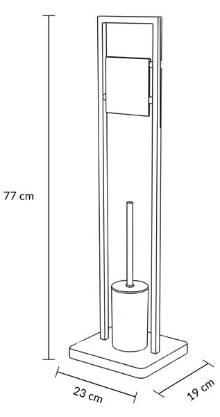 Szczotka do WC z uchwytem na papier toaletowy ARLE, 77 cm