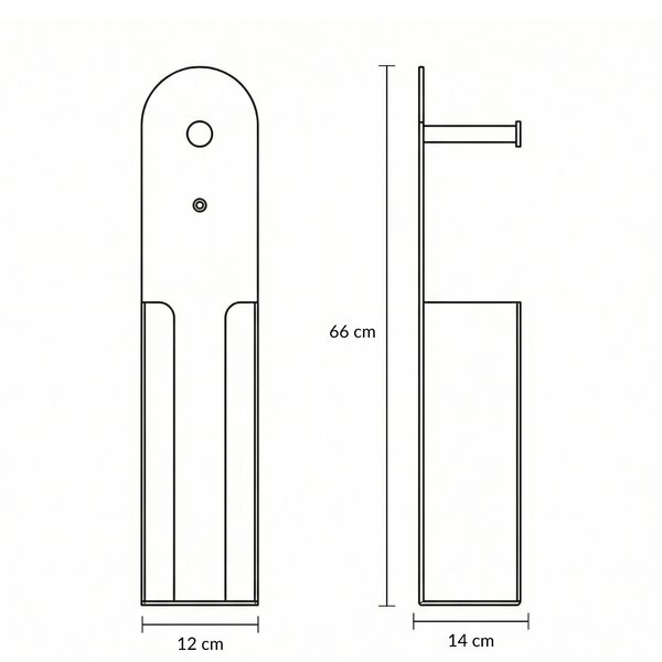 Stojak na papier toaletowy z uchwytem URVA, 66 cm