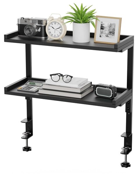 Organizer na biurko - Półka na książki - 2 poziomy - 14 kg - Drewno i stal - 32 x 18 x 43,3 cm - Do blatu biurka
