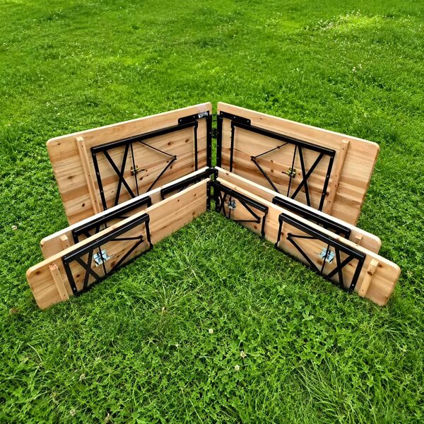Zestaw piwny 220x50 - 60 cm – Stół ogrodowy z ławkami dla 8 - 10 osób - 220 cm x 50 cm