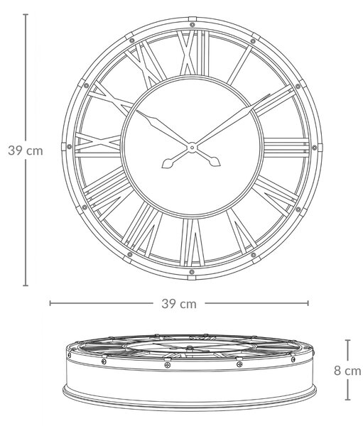 Zegar ścienny industralny ARON, Ø 39 cm