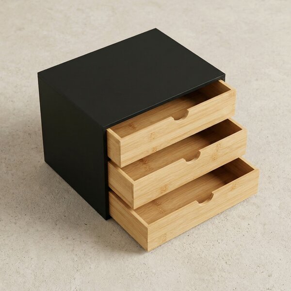 Bambusowy organizer biurowy z szufladkami HEGO, 25 cm