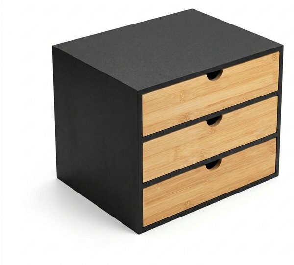 Bambusowy organizer biurowy z szufladkami HEGO, 25 cm