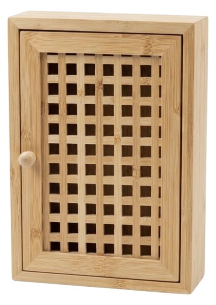 Wisząca szafka na klucze KIZU, 19 x 27 x 6 cm, bambus