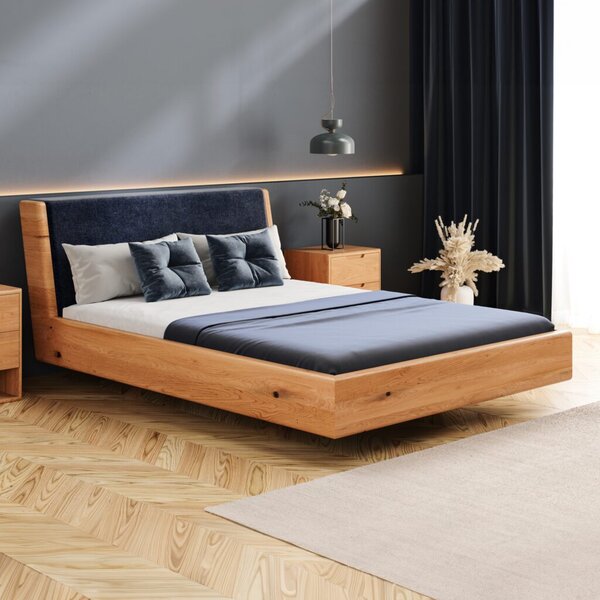Łóżko lewitujące Aura z litego drewna Olcha 160x200 cm Danzz