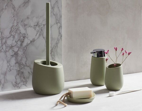 Zielony ceramiczny kubek na szczoteczki do zębów Wenko Badi