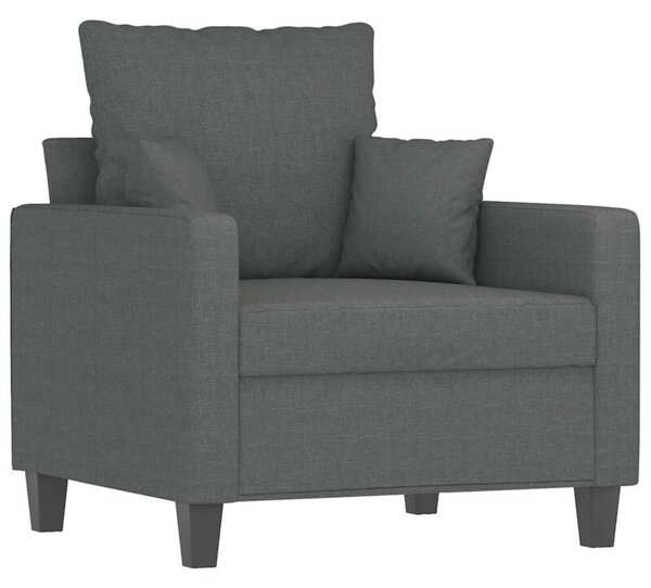 Fotel, ciemnoszary, 60 cm, obity tkaninÄ