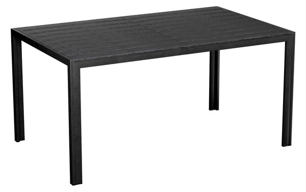 Giano - Stół ogrodowy z metalową ramą i listwami ze sklejki 150x90 cm