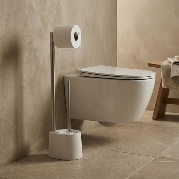 Stojak na papier toaletowy i szczotkę do WC STILK, 63 cm