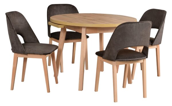 MebleMWM Zestaw 4 krzesła drewniane MONTI 2 + stół OSLO 3L | Kolor do wyboru