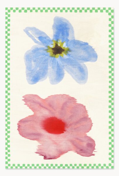 Plakat Flower with Checks 01