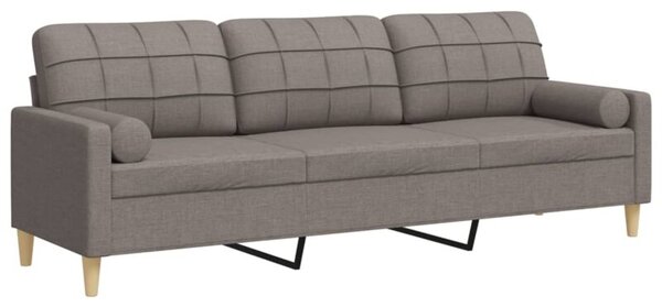 Sofa 3-osobowa z poduszkami, taupe, 210 cm, obita tkaninÄ
