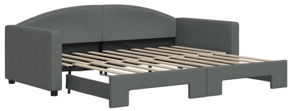 Sofa rozsuwana, ciemnoszara, 90x190 cm, tkanina