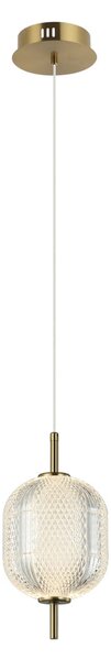 CORADO lampa wisząca złota klosz przezroczysty LED 8W 3000K PND-81438-1A-GD