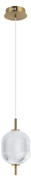 CORADO lampa wisząca złota klosz przezroczysty LED 8W 3000K PND-81438-1A-GD
