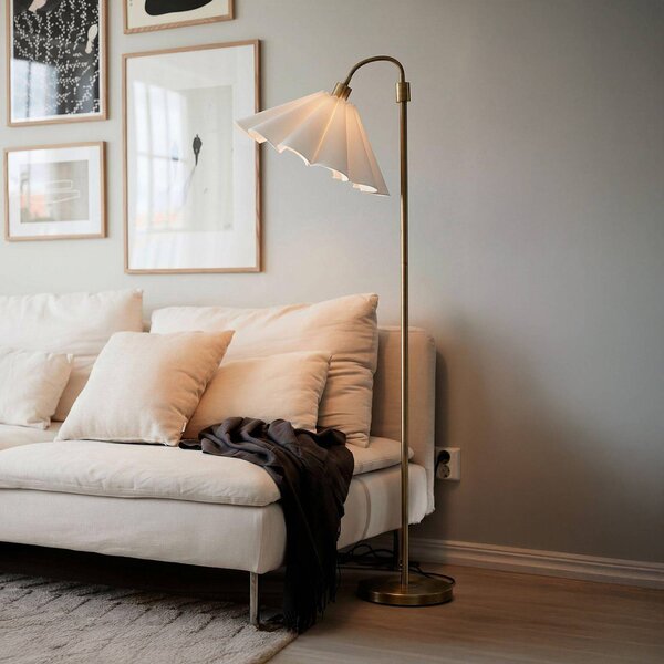 PR Home Lampa stojąca Amy, mosiężny / złoty, salon / jadalnia, metal, skandynawski