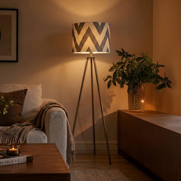 PR Home Lampa stojąca Base, mosiężny / złoty, salon / jadalnia, metal, skandynawski