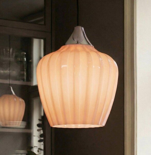 PR Home Lampa wisząca Amalfi, pomarańczowa, Ø 25 cm, szkło, E27, wtyczka Amalfi, żółty / pomarańczowy, salon / jadalnia, szkło, skandynawski