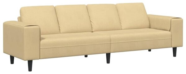 Nowoczesna sofa w ksztaÅcie u z sztruksowym obiciem, szary zielony, 4-osobowa