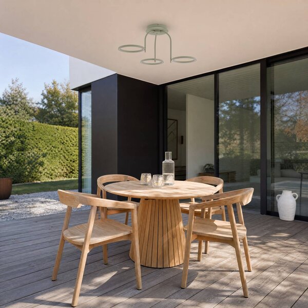 Zewnętrzna lampa sufitowa zewnętrzna LED Lucande Sylvara, zielona, CCT, Sylvara Lucande, możliwość ściemniania, zielony, metal, design