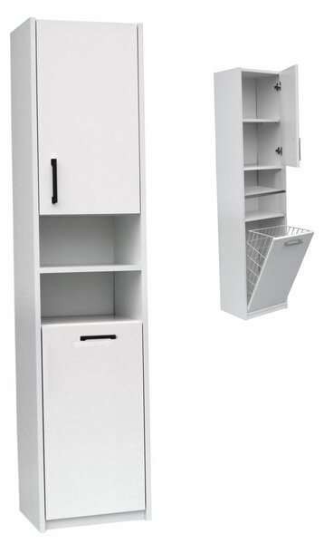 Szafka łazienkowa stojąca z koszem 30 cm Biała Alaska PROMOCJA I ArtDHome