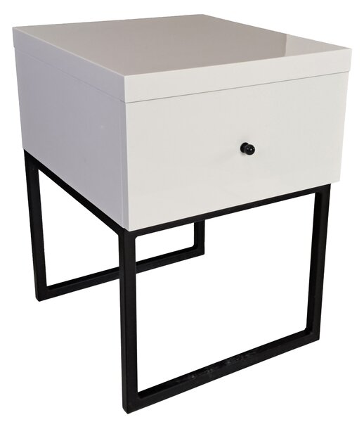 Szafka Nocna Z2 biały połysk loft 40 cm