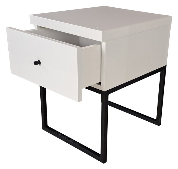 Szafka Nocna Z2 biały połysk loft 40 cm