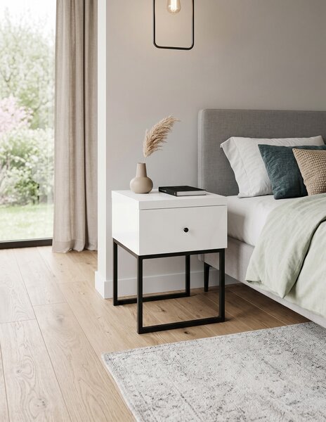 Szafka Nocna Z2 biały połysk loft 40 cm