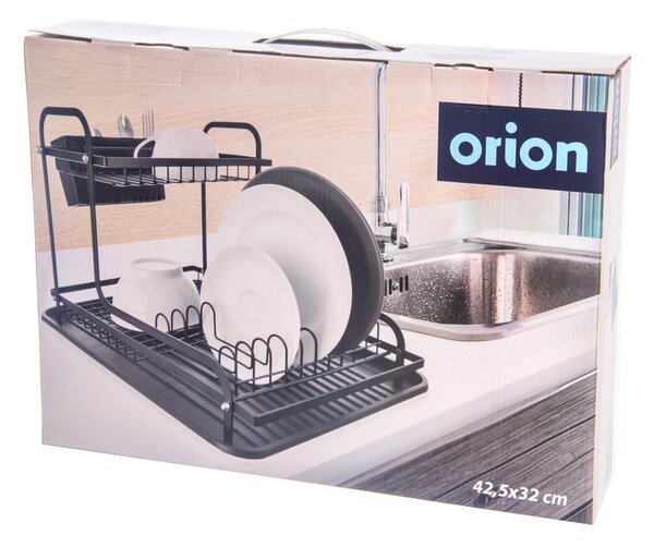 Czarny metalowy ociekacz dwupiętowy 42,5x32 cm Radka – Orion