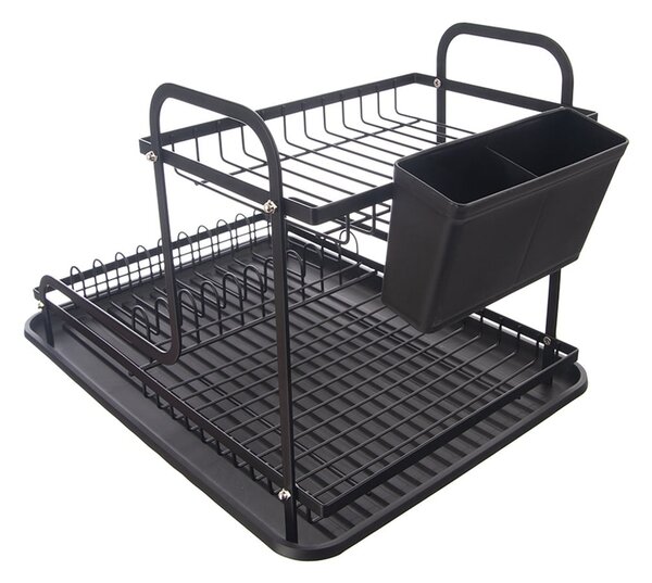 Czarny metalowy ociekacz dwupiętowy 42,5x32 cm Radka – Orion